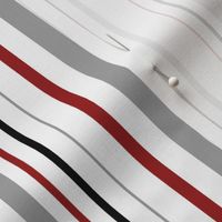 red, gray, white and black stripe