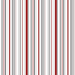 red, gray, white and black stripe