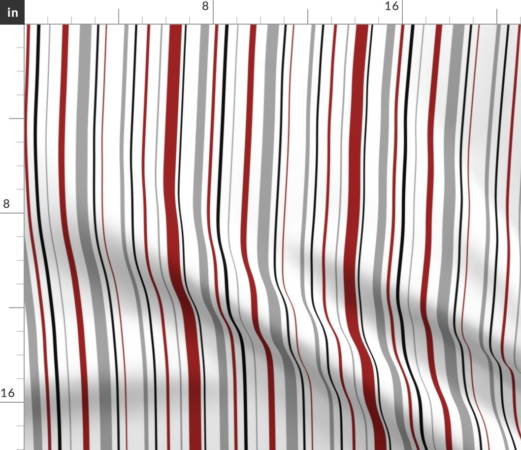 red, gray, white and black stripe