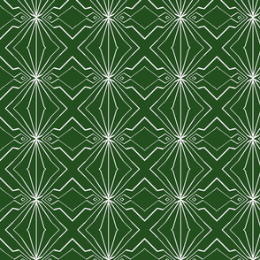 Abstract Diamonds in Dark Green and White