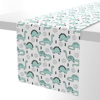 Adorable quirky dino illustration geometric dinosaur animals for kids black and white gender neutral mint