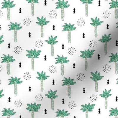 Cool summer geometric palm tree tropical holiday design gender neutral black and white mint green