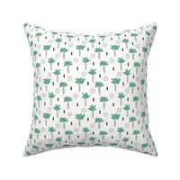 Cool summer geometric palm tree tropical holiday design gender neutral black and white mint green