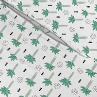 Cool summer geometric palm tree tropical holiday design gender neutral black and white mint green