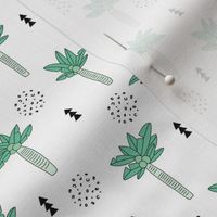 Cool summer geometric palm tree tropical holiday design gender neutral black and white mint green