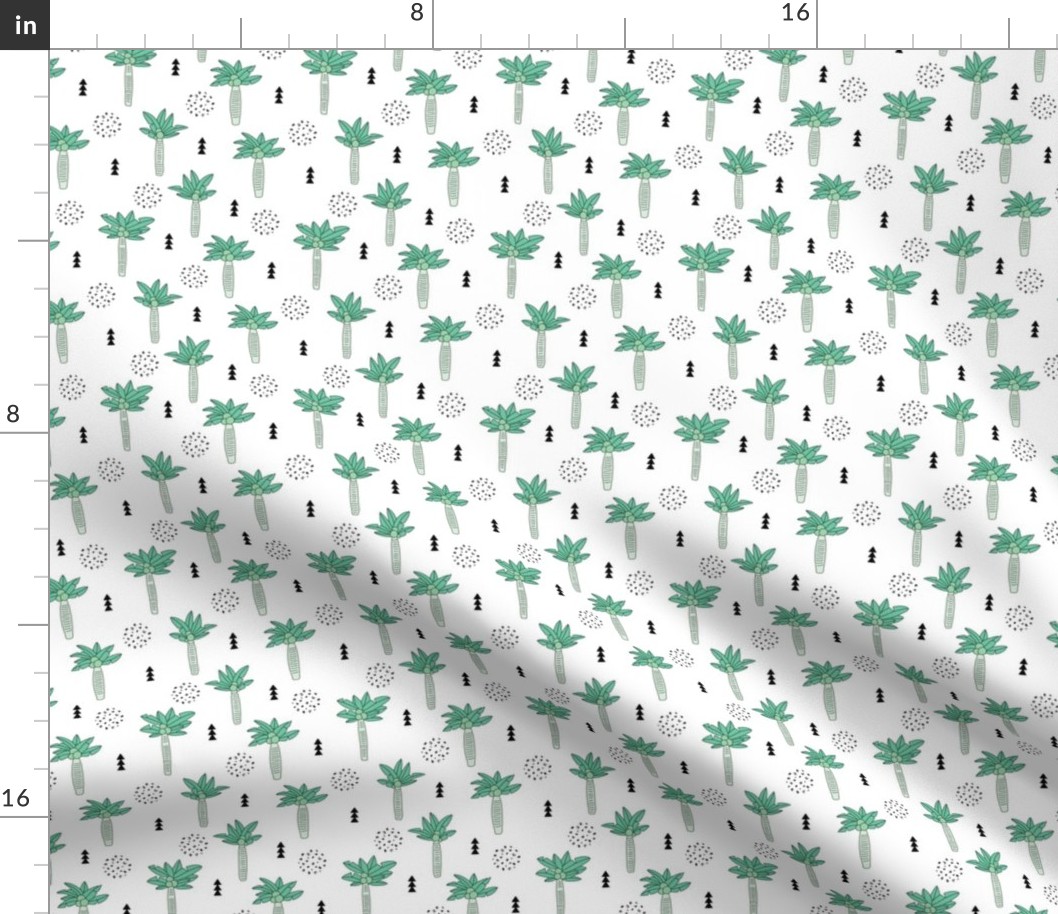 Cool summer geometric palm tree tropical holiday design gender neutral black and white mint green