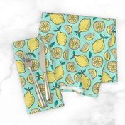 Lemon Citrus on Mint Green