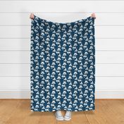 Polar Bear Loves Penguin - navy blue