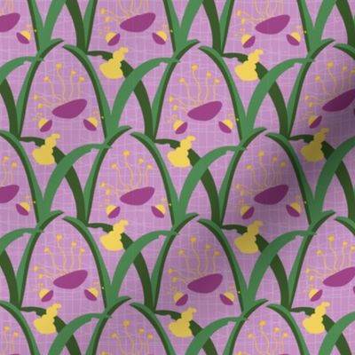 16-21D Abstract Easter Lily Floral on Lilac_Miss Chiff Designs