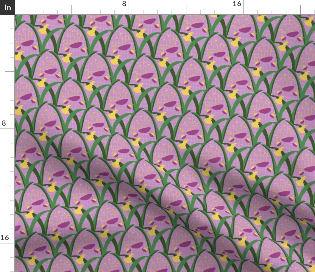 16-21D Abstract Easter Lily Floral on Lilac_Miss Chiff Designs