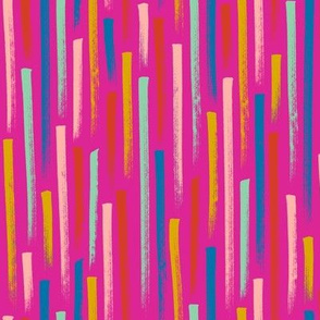 Prat Fall* (Pink Riot)  || hand-drawn marker stripes