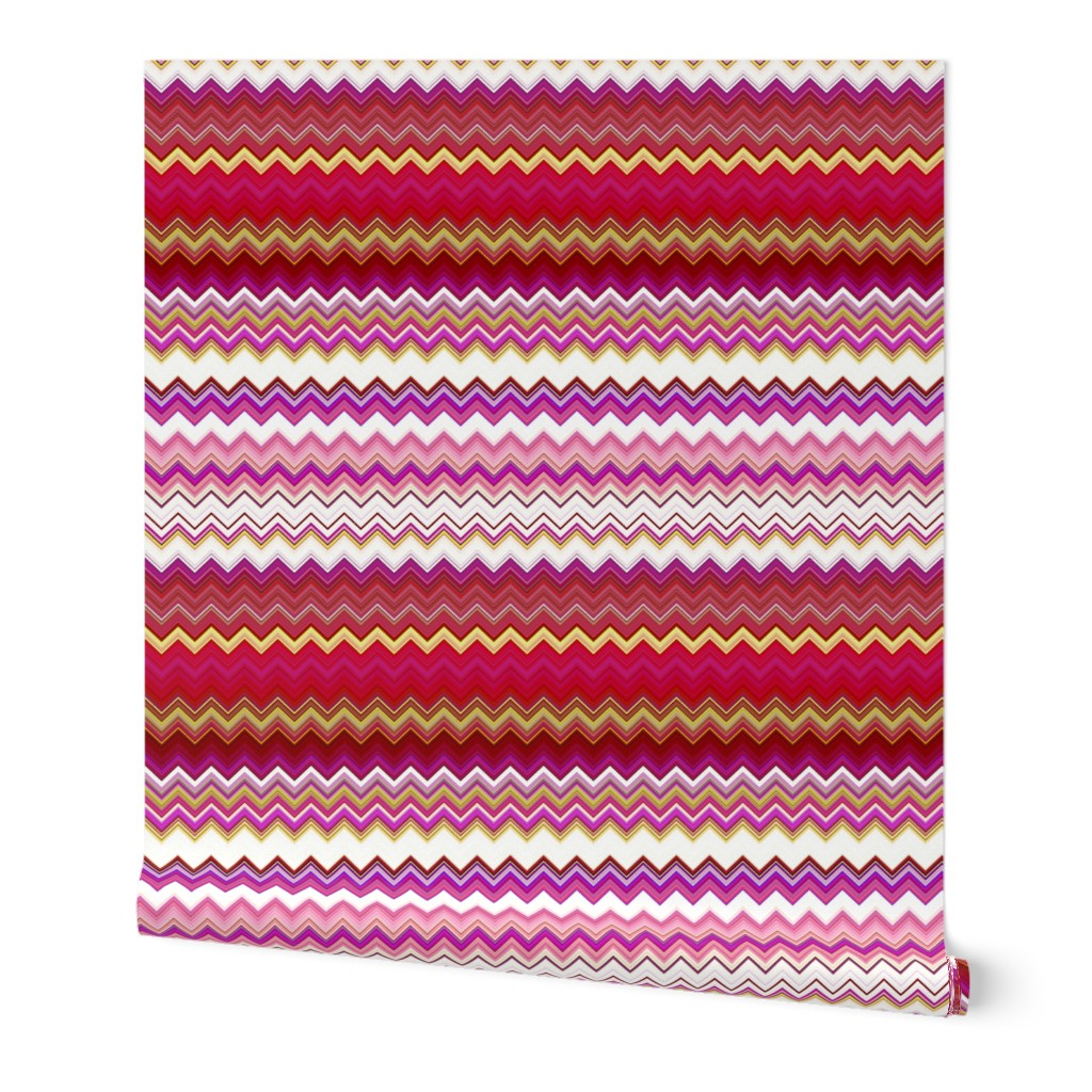 RASPBERRY AND MELON CHEVRON ZIG ZAG ZIGZAG 1