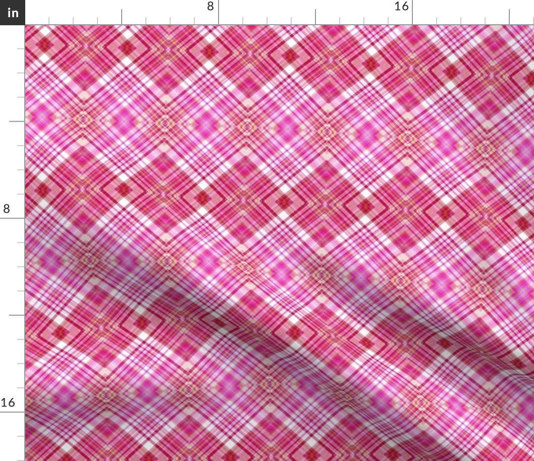 STRAWBERRY CHANTILLY BISCUIT DIAGONAL PLAID