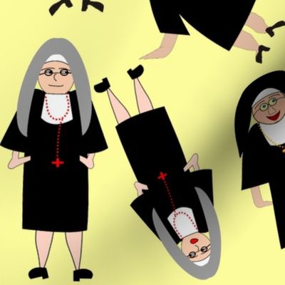 Nuns in Habits Yellow