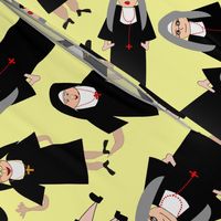 Nuns in Habits Yellow
