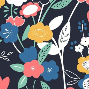 Wonderland Floral (Navy)