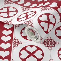 Rows of valentine hearts 