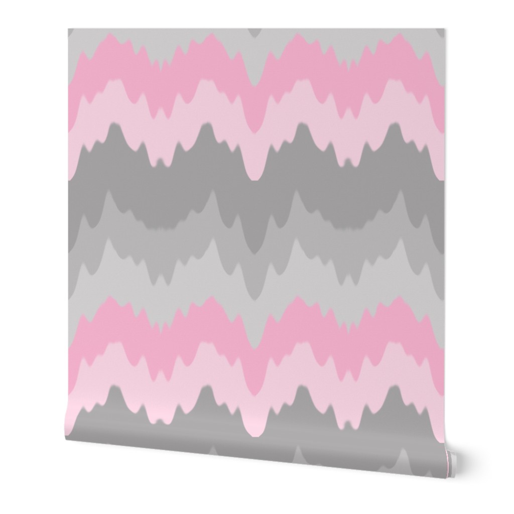 Pink Grey Gray Ombre Chevron Camouflage 