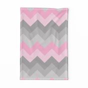 Pink Grey Gray Ombre Chevron LARGE 