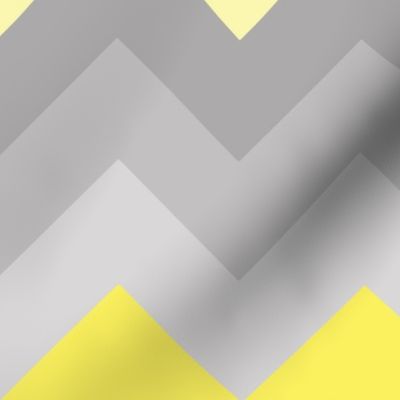 Yellow Grey Gray Ombre Chevron LARGER SIZE