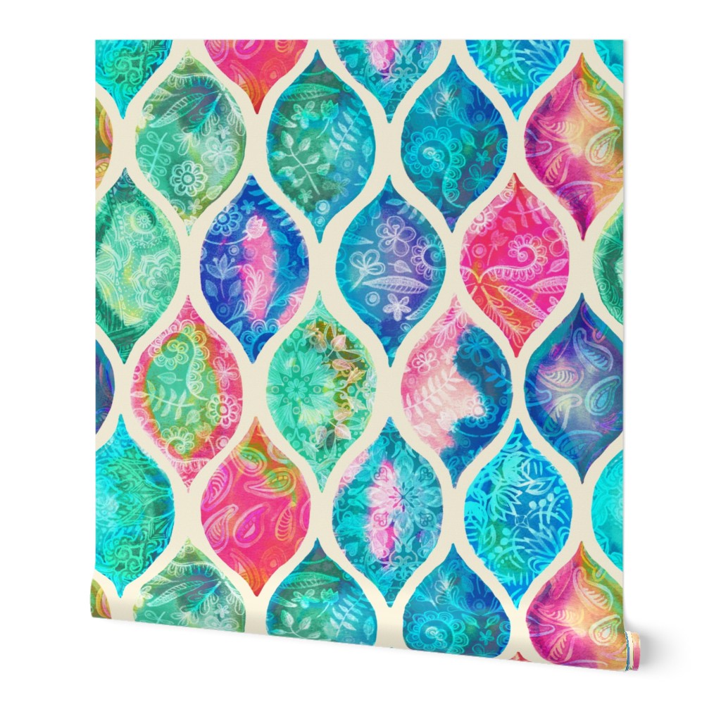 Watercolor Ogee Patchwork Pattern small