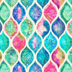 Watercolor Ogee Patchwork Pattern small