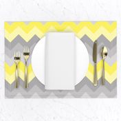 Yelow Grey Gray Ombre Chevron SMALLER SIZE