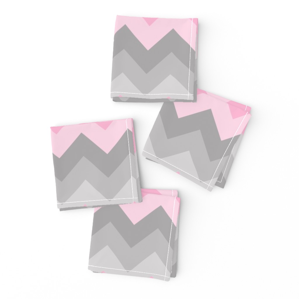 Pink Grey Gray Ombre Chevron SMALLER SIZE