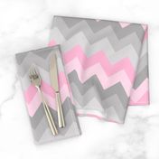 Pink Grey Gray Ombre Chevron SMALLER SIZE