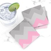 Pink Grey Gray Ombre Chevron SMALLER SIZE