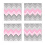 Pink Grey Gray Ombre Chevron SMALLER SIZE