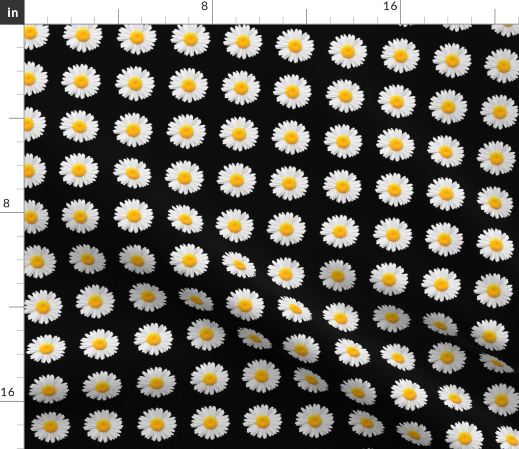 90's black daisy fabric