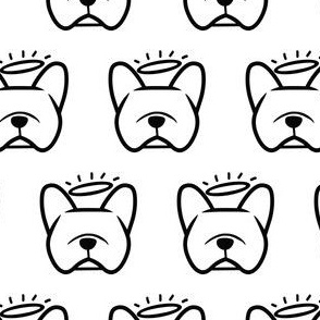 French Bulldog angels - ears and halos!