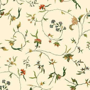 Cecile Embroidered Chintz  ~ Gypsophila 