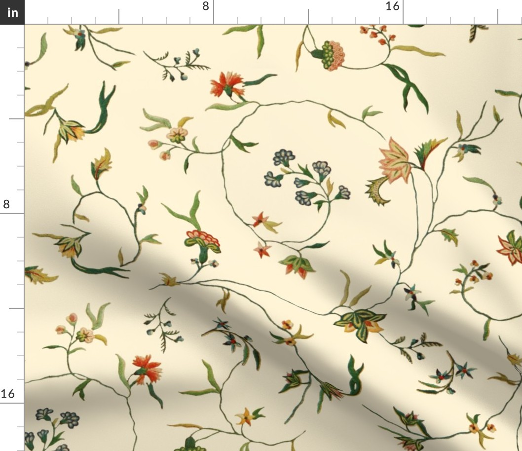 Cecile Embroidered Chintz  ~ Gypsophila 