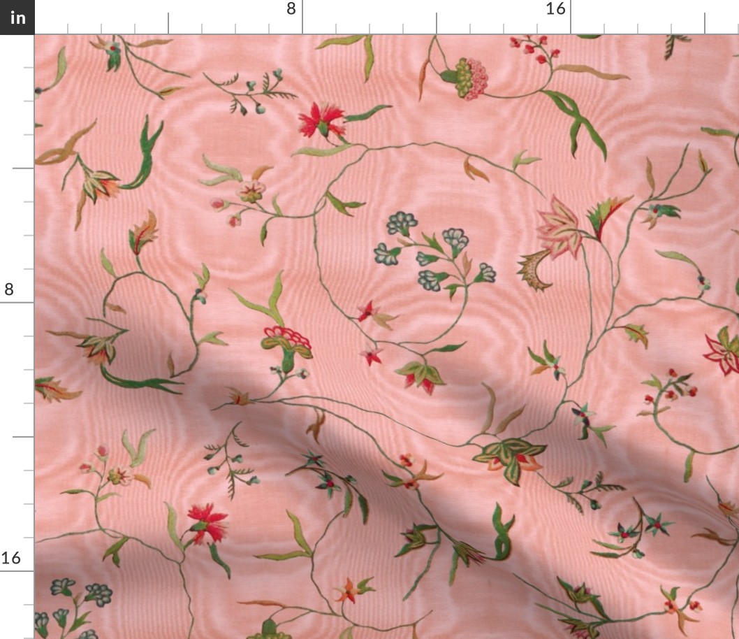 Cecile Embroidered Chintz  ~ Dauphine Moire 
