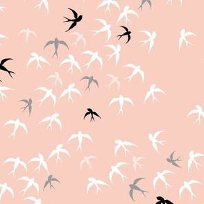 swallows on peach