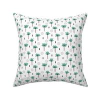 Cool summer geometric palm tree tropical holiday design gender neutral black and white beige green