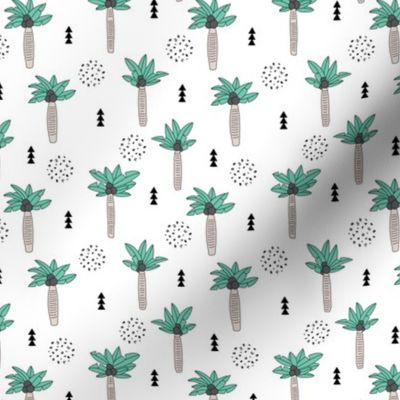 Cool summer geometric palm tree tropical holiday design gender neutral black and white beige green