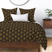 JAPANESE INSPIRATION GEOMETRIC RICE STRAW RICH BROWN GOLD