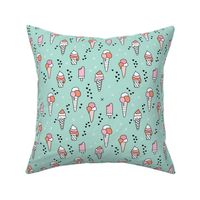 Cute ice cream popsicle cream candy dream kids illustration i love summer scandinavian style pattern mint pink