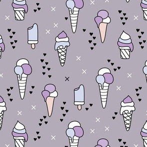 Cute ice cream popsicle cream candy dream kids illustration i love summer scandinavian style violet girls