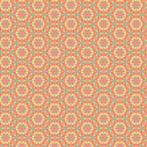 Flower Star Pattern in Oranges, Pinks and Yellows
