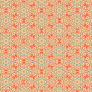 Dainty & Soft Orange & Pink Flower Pattern