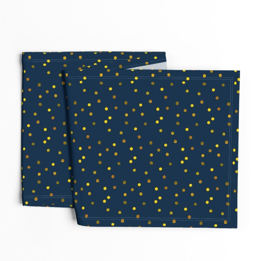 gold on navy scattered dots