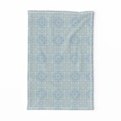 Upholster quilt-lt blue white