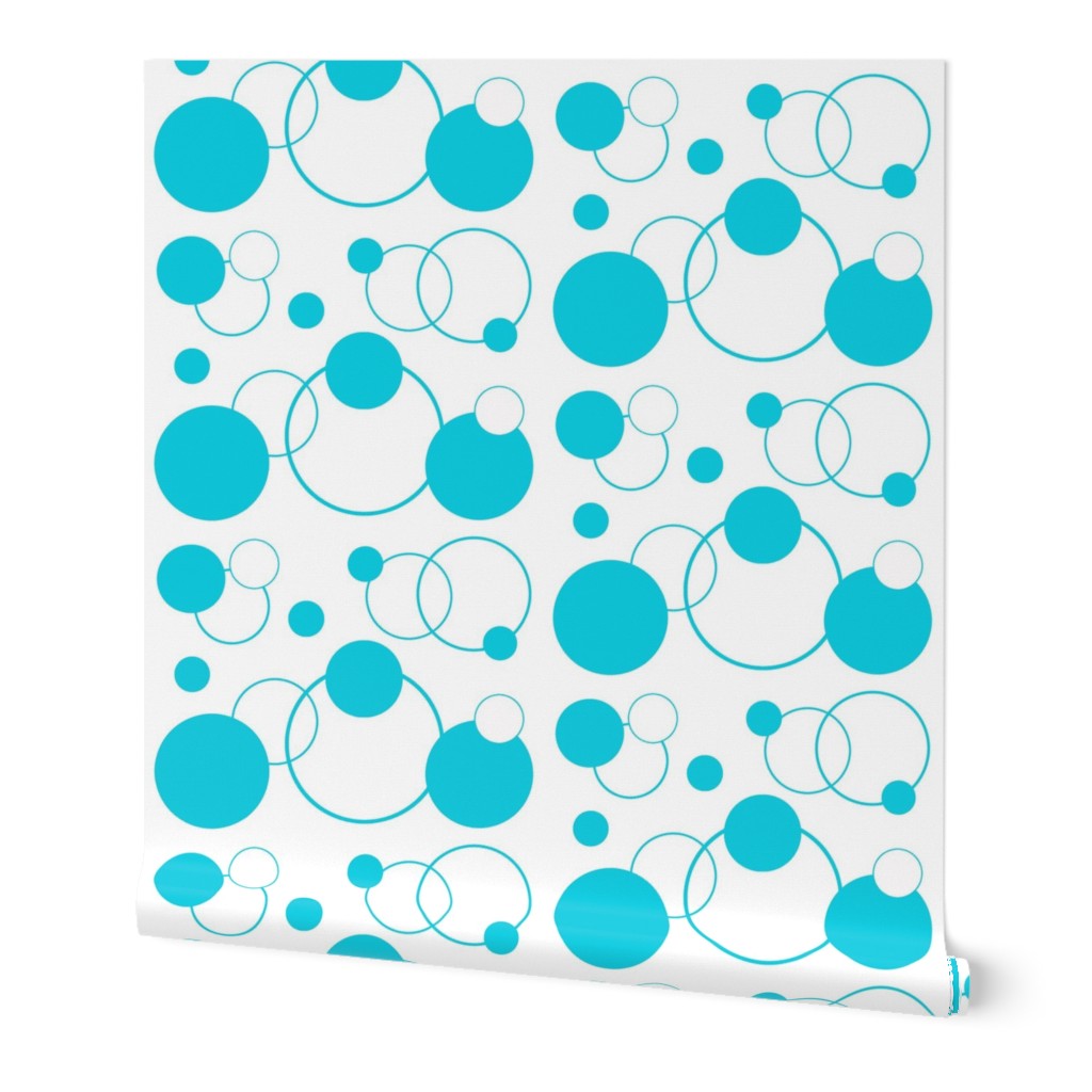 Turquoise Teal Blue Polka Dot Geometric Abstract