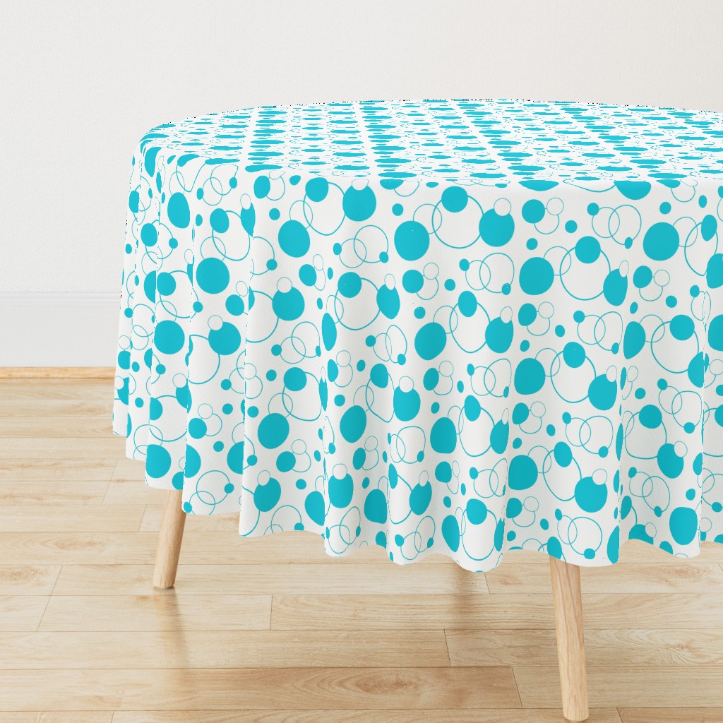 Turquoise Teal Blue Polka Dot Geometric Abstract