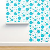 Turquoise Teal Blue Polka Dot Geometric Abstract