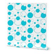 Turquoise Teal Blue Polka Dot Geometric Abstract